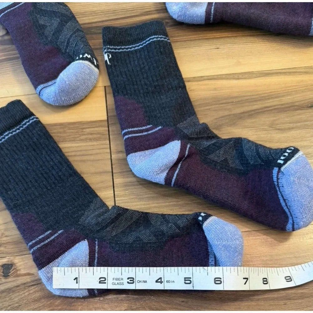 Smartwool Merino Wool Crew Hiking Socks Adult Medium (Estimated) Lot of 2 Pairs